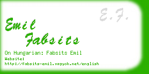 emil fabsits business card